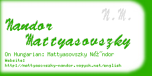 nandor mattyasovszky business card